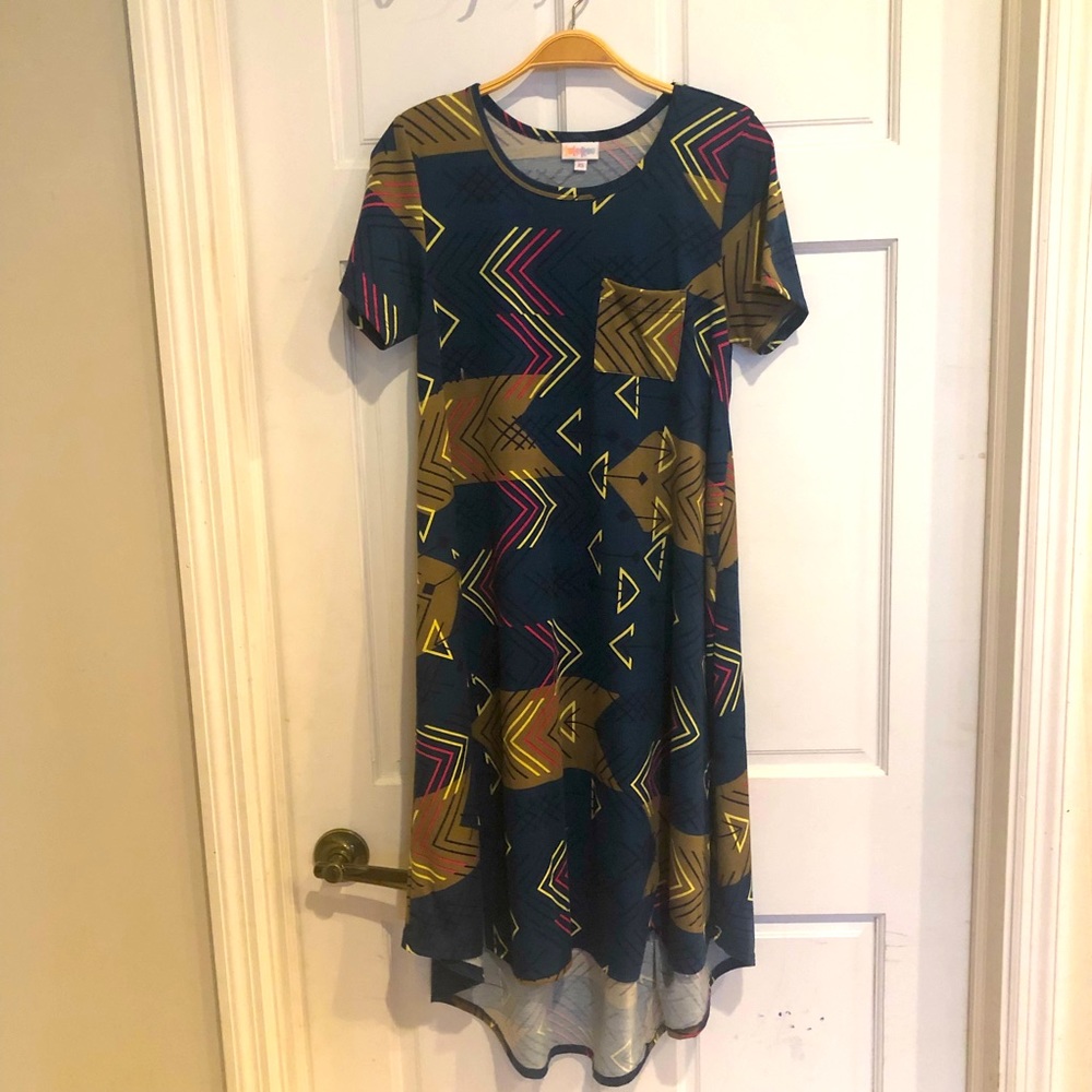 Lularoe ALine tent dress hi/lo hem arrow pattern